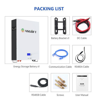 Trang chủ Hệ thống lưu trữ năng lượng Pin Lithium Ion 200ah 100ah 20kwh 10kwh 5kw Hạng A Pin Powerwall 48v Lifepo4