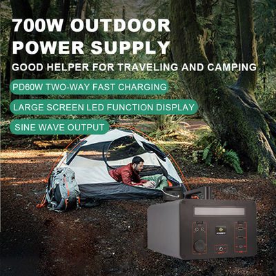 Sạc nhanh Trạm năng lượng mặt trời Lithium Pin Lifepo4 Máy phát điện 220v 700w cho gia đình
