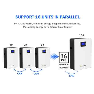 ASGOFT 6000 Thời gian chu kỳ 95% DOD hộ gia đình powerwall 51.2v100ah 5.12kwh pin lithium lifepo4