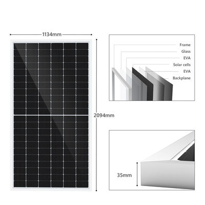 Tấm PV đơn tinh thể quang điện mặt trời 500W 182x182mm Tế bào 132 chiếc