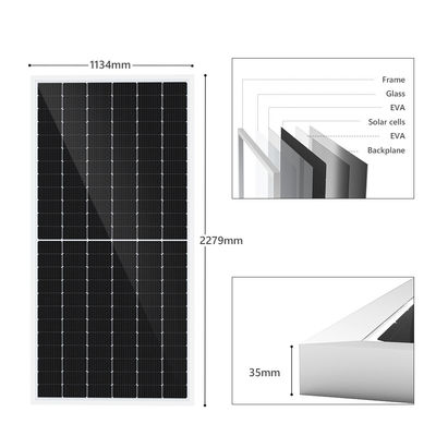 Pin mặt trời đơn tinh thể quang điện có thể tái tạo Tấm pin đơn PV 500watt 460w 540watt
