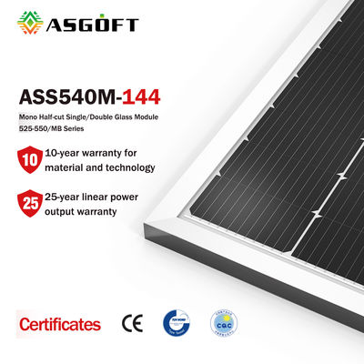 Pin mặt trời đơn tinh thể quang điện có thể tái tạo Tấm pin đơn PV 500watt 460w 540watt