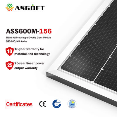 Hệ thống tấm PV đơn tinh thể quang điện mặt trời 600 watt hoàn toàn đen cho điện gia đình