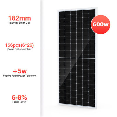 Hệ thống tấm PV đơn tinh thể quang điện mặt trời 600 watt hoàn toàn đen cho điện gia đình