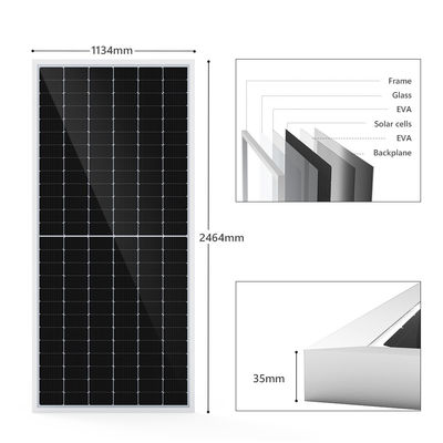 Hệ thống tấm PV đơn tinh thể quang điện mặt trời 600 watt hoàn toàn đen cho điện gia đình