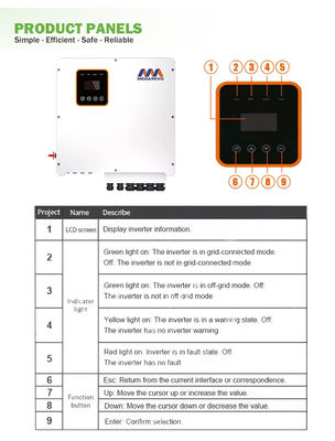 Biến tần năng lượng mặt trời lai 7kw 8kw 10kw 15kw 48v 240v Bộ lưu trữ năng lượng chia pha