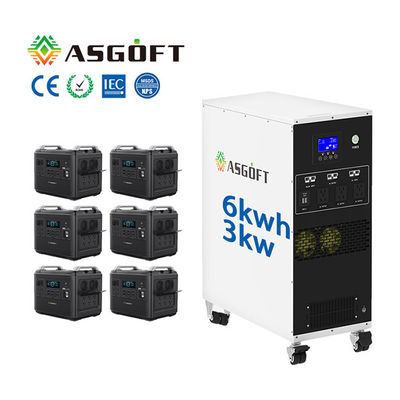 Trạm phát điện di động tất cả trong một 6KWH Lifepo4 off Grid Biến tần lai 3kw
