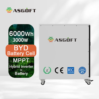 6KWH Lifepo4 tắt Grid Hybrid Inverter Hệ thống lưu trữ năng lượng mặt trời 3kw