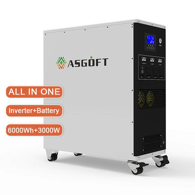 Sạc năng lượng mặt trời Ngân hàng điện di động Pin 6Kwh và Điện thoại di động biến tần 3Kw