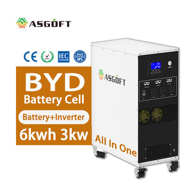 Sạc năng lượng mặt trời Ngân hàng điện di động Pin 6Kwh và Điện thoại di động biến tần 3Kw
