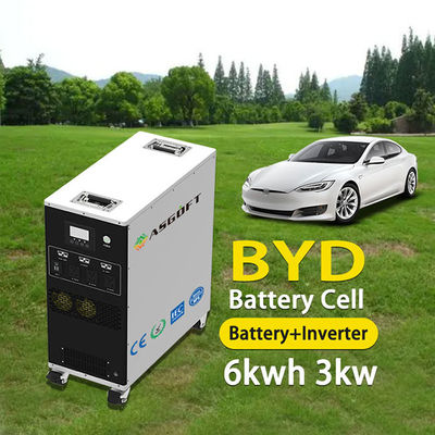 Sạc năng lượng mặt trời Ngân hàng điện di động Pin 6Kwh và Điện thoại di động biến tần 3Kw