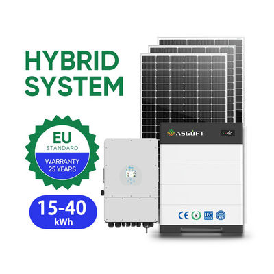 Lưu trữ năng lượng gia đình xếp chồng 15kwh - 40kwh giá đỡ LifePo4 cho hệ thống năng lượng mặt trời đảo ngược lai