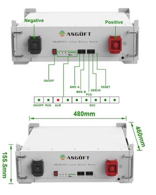 BYD Energy Storage Stackable Server Rack gắn 51.2 V 100Ah Lifepo4 pin