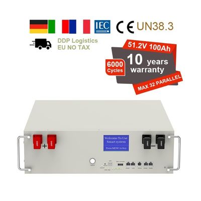 51.2V 100Ah 5kWh Lifepo4 pin gói với BMS phục vụ giá đỡ cho nhà lưu trữ năng lượng